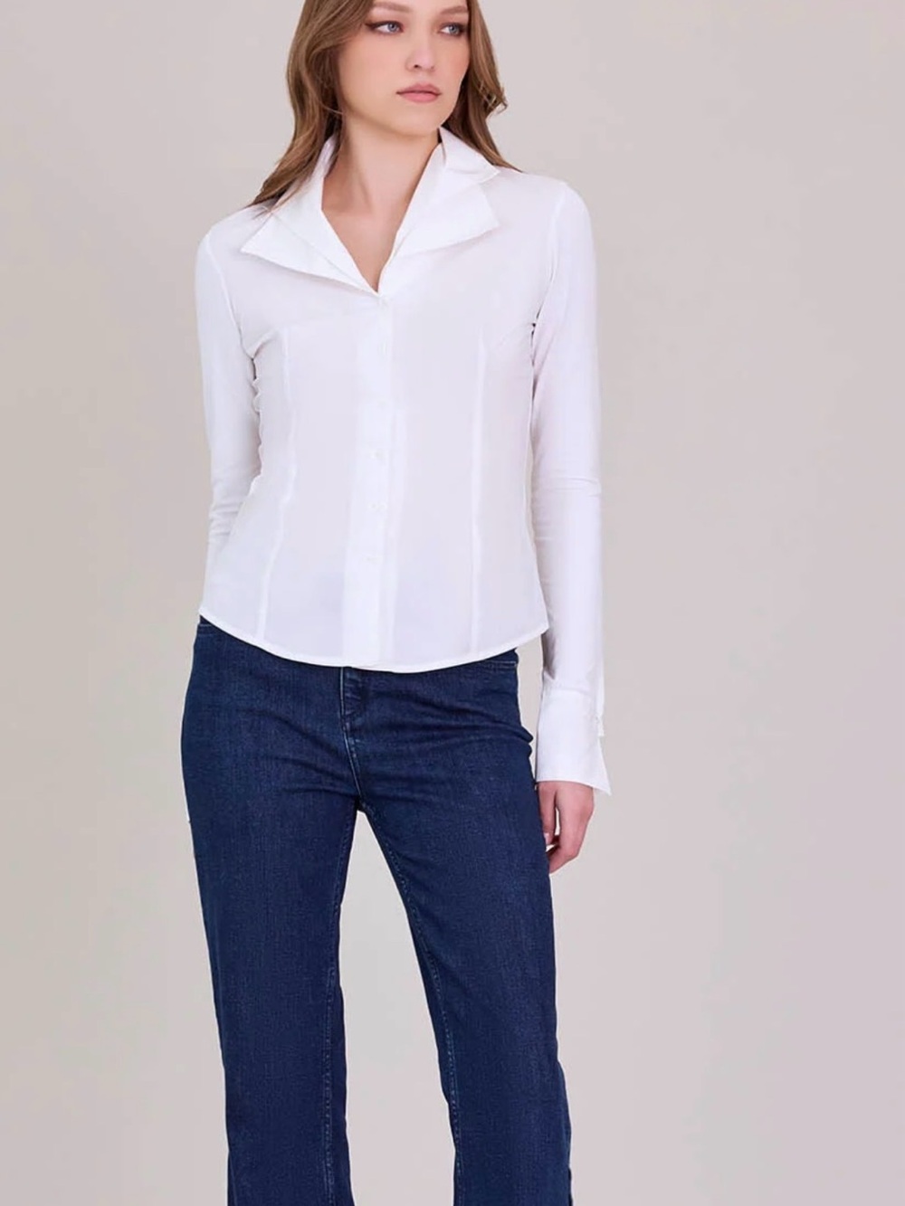 Anne Fontaine Christie Shirt With Floral Buttons